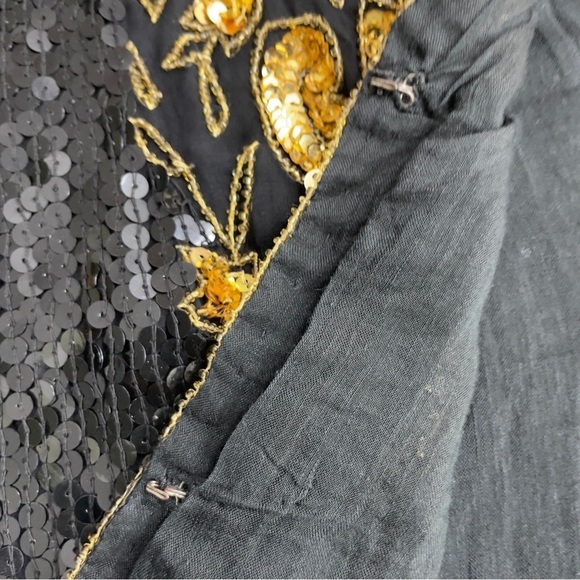 Vintage Jean for Joseph Le Bon Black & Gold silk Fully Sequined Jacket size M - Picture 5 of 11